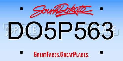 DO5P563 South Dakota License Plate
