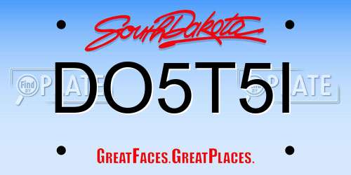 DO5T5I South Dakota License Plate