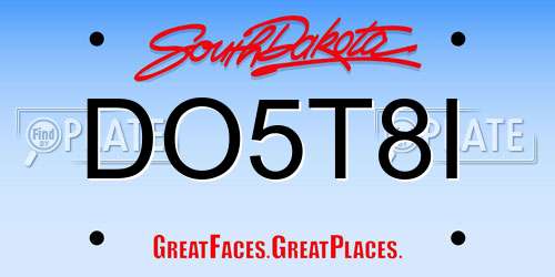 DO5T8I South Dakota License Plate