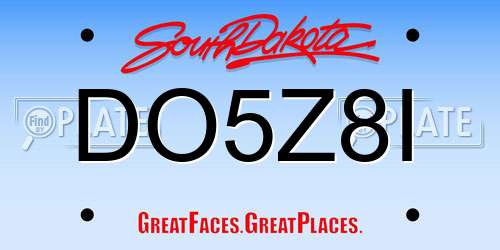 DO5Z8I South Dakota License Plate