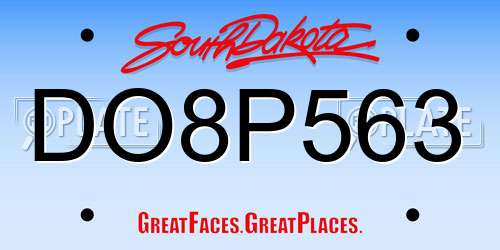 DO8P563 South Dakota License Plate
