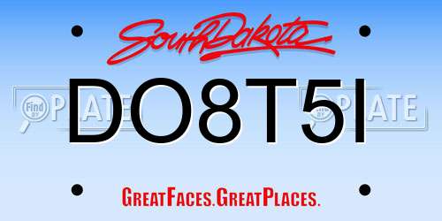 DO8T5I South Dakota License Plate