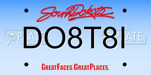 DO8T8I South Dakota License Plate