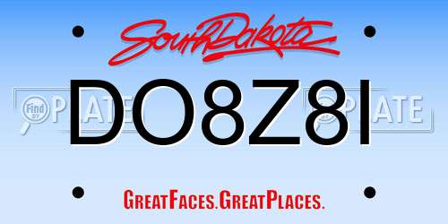 DO8Z8I South Dakota License Plate