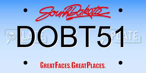 DOBT51 South Dakota License Plate
