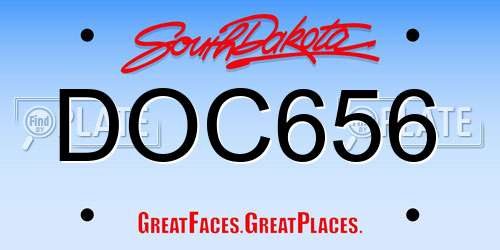 DOC656 South Dakota License Plate