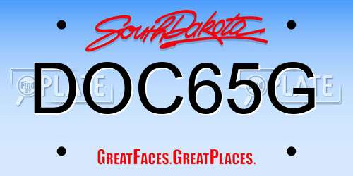 DOC65G South Dakota License Plate