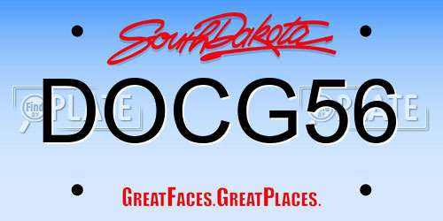 DOCG56 South Dakota License Plate