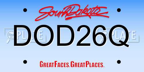 DOD26Q South Dakota License Plate