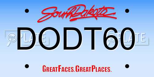DODT60 South Dakota License Plate
