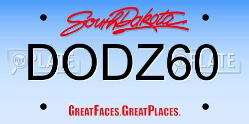 DODZ60 South Dakota License Plate