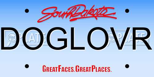 DOGLOVR South Dakota License Plate