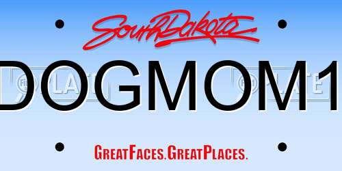 DOGMOM1 South Dakota License Plate