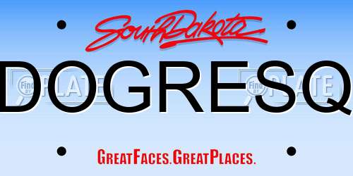 DOGRESQ South Dakota License Plate