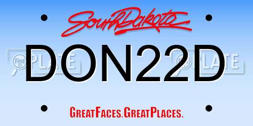 DON22D South Dakota License Plate