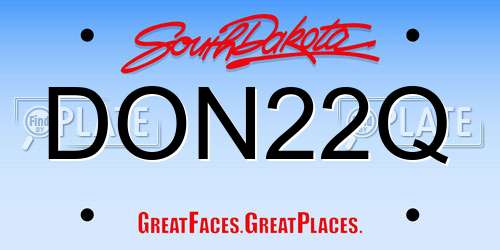 DON22Q South Dakota License Plate