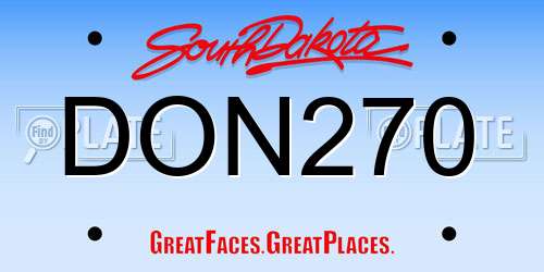 DON270 South Dakota License Plate
