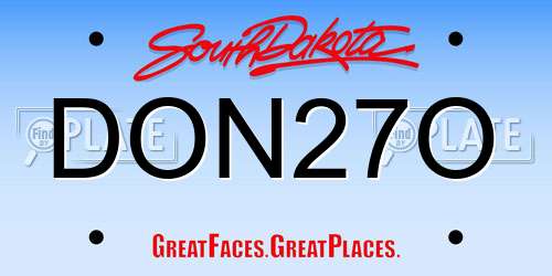DON27O South Dakota License Plate