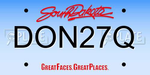 DON27Q South Dakota License Plate