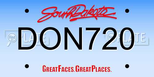 DON720 South Dakota License Plate