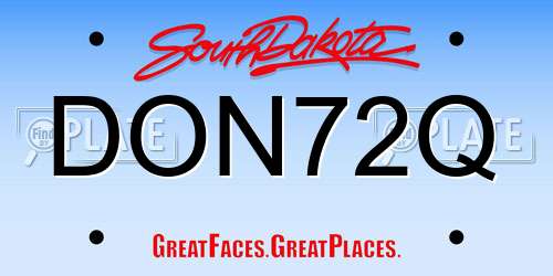 DON72Q South Dakota License Plate