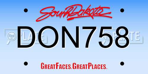 DON758 South Dakota License Plate