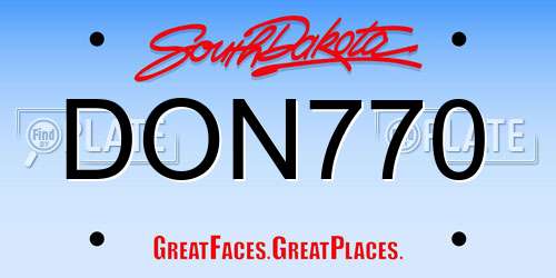 DON770 South Dakota License Plate