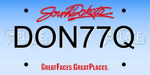 DON77Q South Dakota License Plate