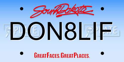DON8LIF South Dakota License Plate