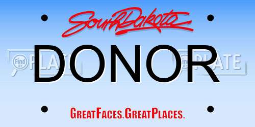 DONOR South Dakota License Plate