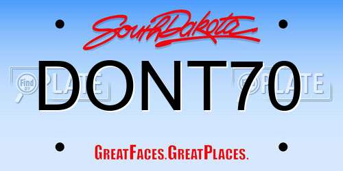 DONT70 South Dakota License Plate