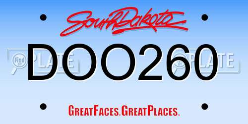 DOO260 South Dakota License Plate