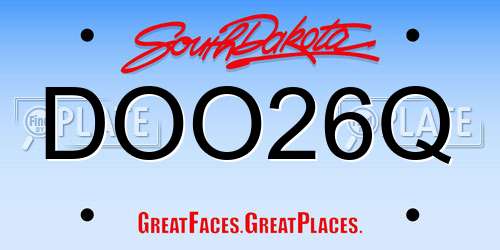 DOO26Q South Dakota License Plate