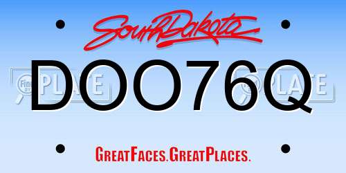 DOO76Q South Dakota License Plate