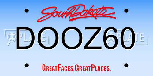 DOOZ60 South Dakota License Plate