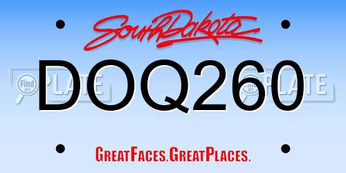 DOQ260 South Dakota License Plate