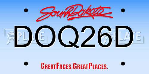 DOQ26D South Dakota License Plate