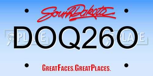 DOQ26O South Dakota License Plate