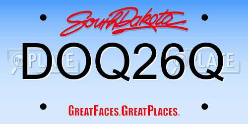 DOQ26Q South Dakota License Plate