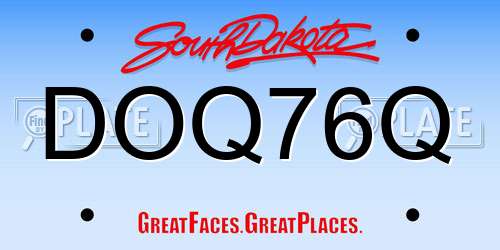DOQ76Q South Dakota License Plate