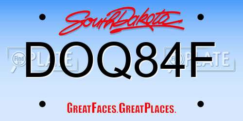 DOQ84F South Dakota License Plate