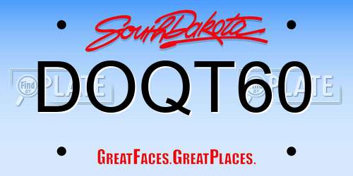 DOQT60 South Dakota License Plate