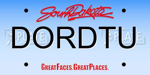DORDTU South Dakota License Plate