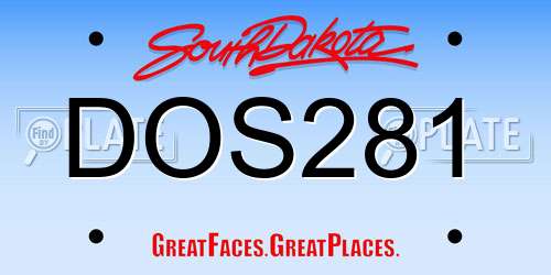 DOS281 South Dakota License Plate