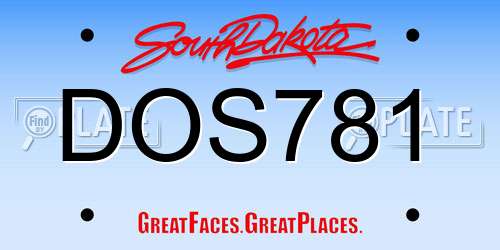 DOS781 South Dakota License Plate