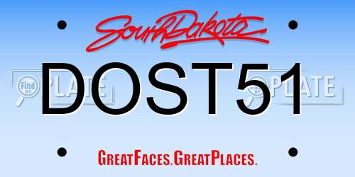 DOST51 South Dakota License Plate