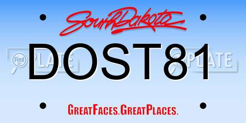 DOST81 South Dakota License Plate