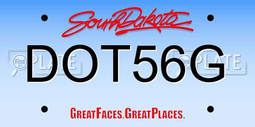 DOT56G South Dakota License Plate