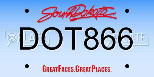 DOT866 South Dakota License Plate