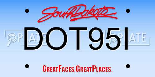 DOT95I South Dakota License Plate